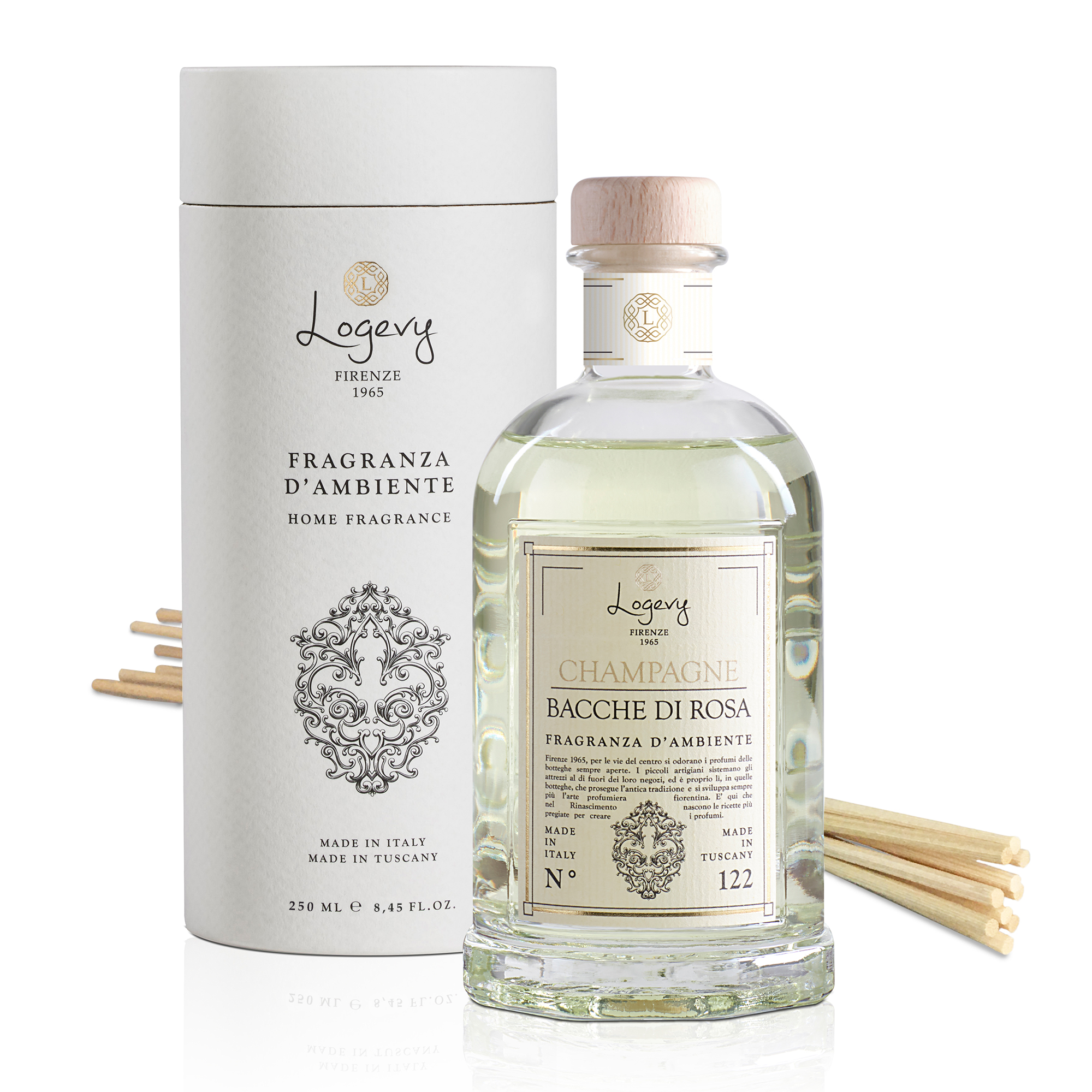 1 - Main - Logevy - Home Fragrance Diffuser - Champagne e Bacche di Rosa - 250ml